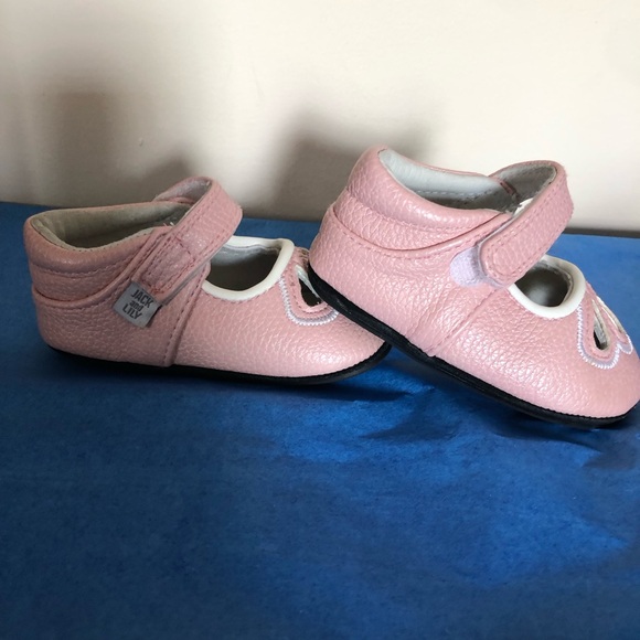 Jack and Lily My Mocs pink leather Velcro shoes size 12-18 baby girls - Picture 2 of 11